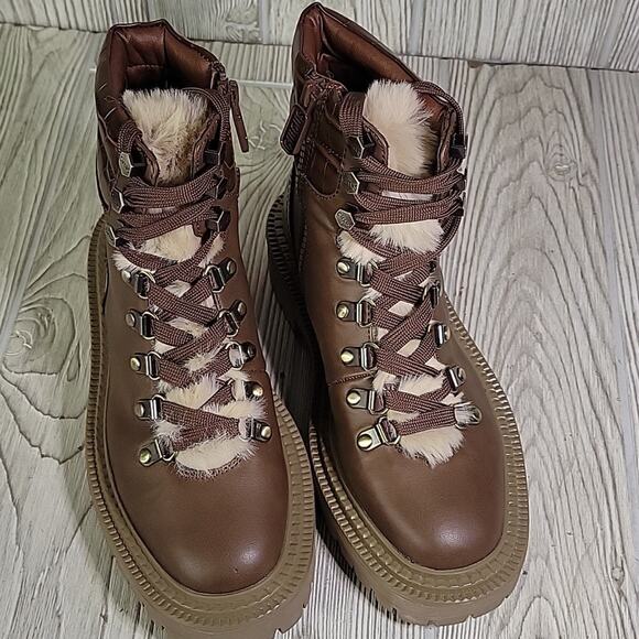 Circus by Sam Edelman Floral Mid Calf Boots Brown Snake Print Womens 5.5 NEW - Picture 12 of 12